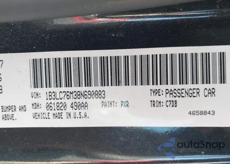 2008 Dodge Avenger R/T из США, поврежденный, VIN 1B3LC76M38N690883